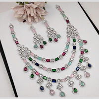 Kavita Art Silver Plated American Diamond Necklace Set