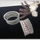 Kavita Art Silver Plated AD Openable Bracelet