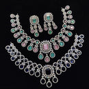 Kavita Art Silver Plated American Diamond Necklace Set