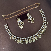 Kavita Art  Gold Plated  Sparkling American Daimonds Festive & Party Wear Necklace Set
