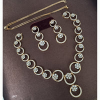 Kavita Art  Gold Plated  Sparkling American Daimonds Festive & Party Wear Necklace Set