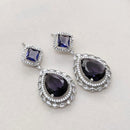 Kavita Art Silver Plated Crystal Stone Dangler Earrings