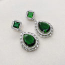 Kavita Art Silver Plated Crystal Stone Dangler Earrings