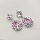 Kavita Art Silver Plated Crystal Stone Dangler Earrings