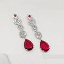 Kavita Art Silver Plated Crystal Stone Dangler Earrings