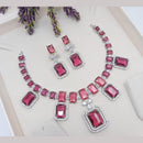 Kavita Art Silver Plated Crystal Stone Necklace Set