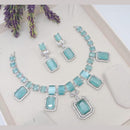 Kavita Art Silver Plated Crystal Stone Necklace Set