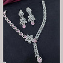 Kavita Art Silver Plated  Adorned with Sparkling American Diamonds Necklace Set