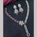 Kavita Art Silver Plated  Adorned with Sparkling American Diamonds Necklace Set