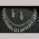 Kavita Art Silver Plated  Adorned with Sparkling American Diamonds Necklace Set