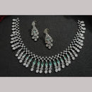 Kavita Art Silver Plated  Adorned with Sparkling American Diamonds Necklace Set