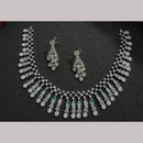 Kavita Art Silver Plated  Adorned with Sparkling American Diamonds Necklace Set