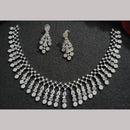 Kavita Art Silver Plated  Adorned with Sparkling American Diamonds Necklace Set