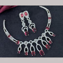 Kavita Art Silver Plated  Adorned with Sparkling American Diamonds Necklace Set
