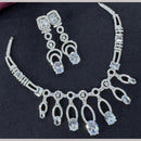 Kavita Art Silver Plated  Adorned with Sparkling American Diamonds Necklace Set