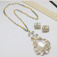 Kavita Art 2 Tone Plated American Diamond Pendant Set