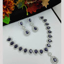 Kavita Art Silver Plated American Diamond Necklace Set