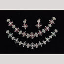 Kavita Art Silver Plated American Diamond And Pearl Necklace Set