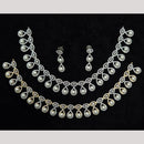 Kavita Art Silver Plated American Diamond And Pearl Necklace Set