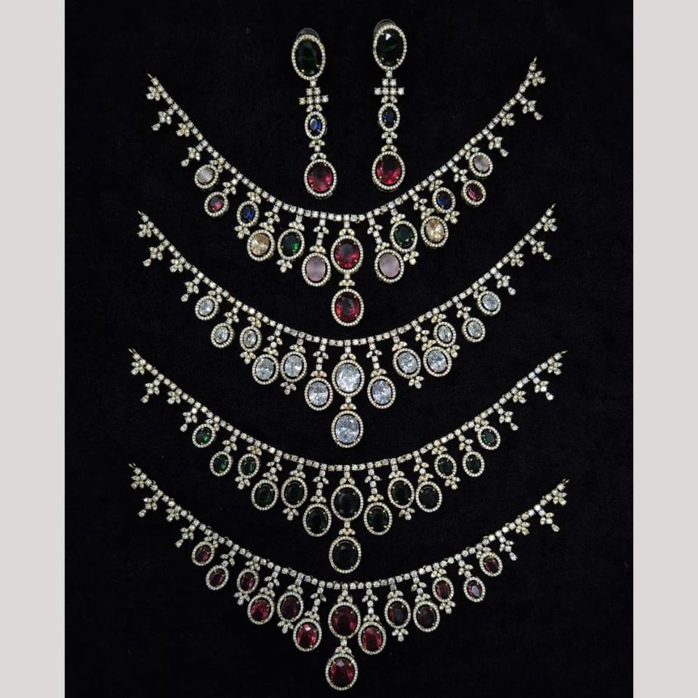 Kavita Art American Diamond And Pearl Necklace Set