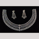 Kavita Art Silver Plated American Diamond And Pearl Necklace Set
