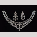 Kavita Art Silver Plated American Diamond And Pearl Necklace Set