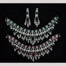 Kavita Art Silver Plated American Diamond And Pearl Necklace Set