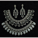 Kavita Art Silver Plated American Diamond And Pearl Necklace Set