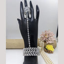 Kavita Art Silver Plated American Diamond Hand Harness for Women