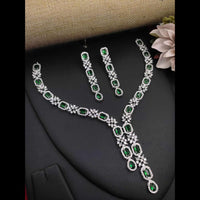 Kavita Art Silver Plated American Diamond Necklace Set