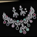 Kavita Art Silver Plated American Diamond Necklace Set