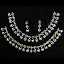 Kavita Art Silver Plated American Diamond And Pearls Necklace Set