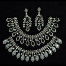 Kavita Art Silver Plated American Diamond And Pearls Necklace Set
