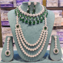 Kavita Art Silver Plated American Diamond Double Necklace Set