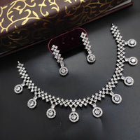 Kavita Art Silver Plated American Diamond Necklace Set