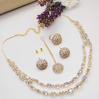 Kavita Art Gold Plated Crystal Stone Necklace Set