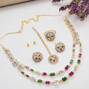 Kavita Art Gold Plated Crystal Stone Necklace Set