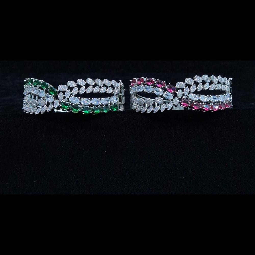 Kavita Art Silver Plated American Diamonds Bracelet
