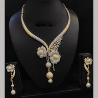 Kavita Art Elegant 2 Tone Plated Austrian Stones Necklace Set