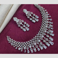 Kavita Art Silver Plated American Diamond Necklace Set
