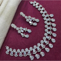 Kavita Art Silver Plated American Diamond Necklace Set