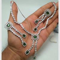 Kavita Art Silver Plated American Diamond Necklace Set