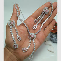 Kavita Art Silver Plated American Diamond Necklace Set