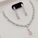 Kavita Art Silver Plated American Diamond Necklace Set