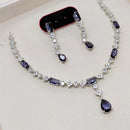 Kavita Art Silver Plated American Diamond Necklace Set