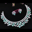 Kavita Art Silver Plated American Diamond Necklace Set
