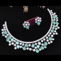 Kavita Art Silver Plated American Diamond Necklace Set