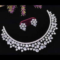 Kavita Art Silver Plated American Diamond Necklace Set