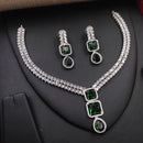 Kavita Art Silver Plated American Diamond Necklace Set