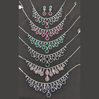 Kavita Art Silver Plated American Diamond Necklace Set